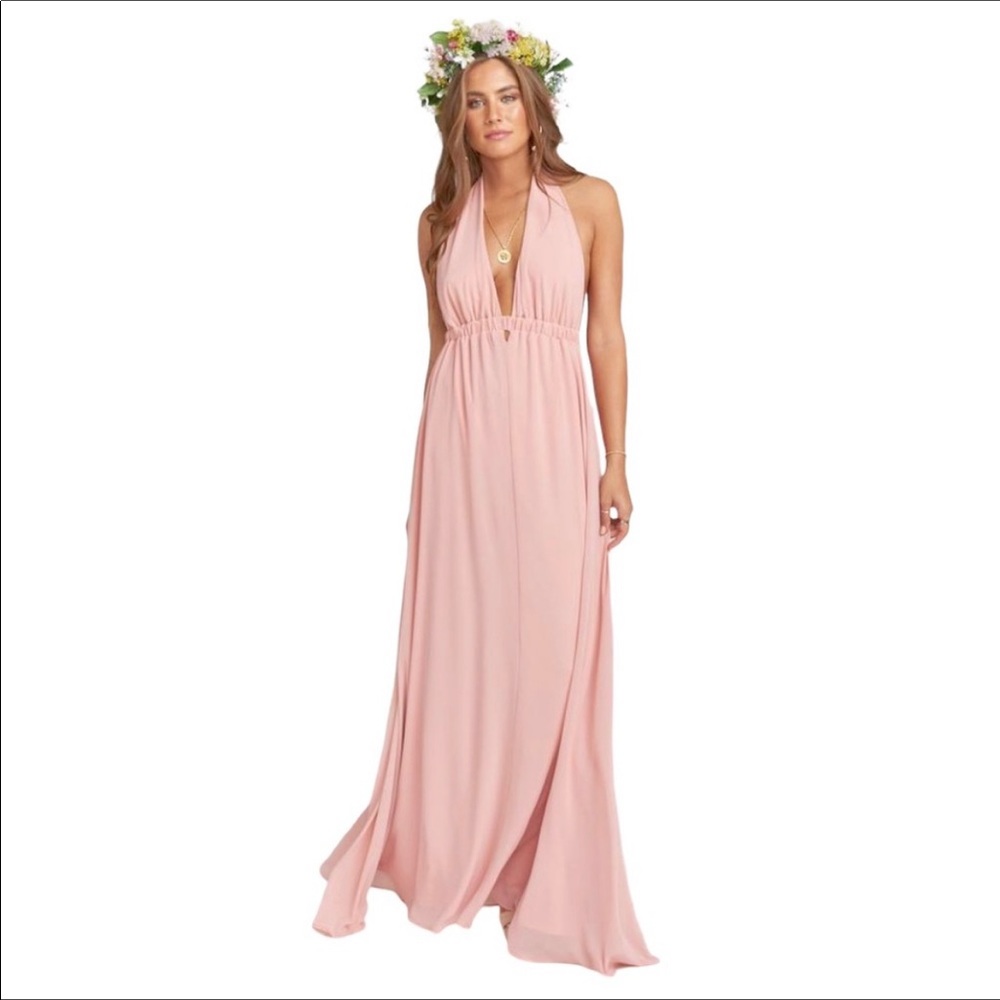 Show me your mumu Luna halter bridesmaid dress S